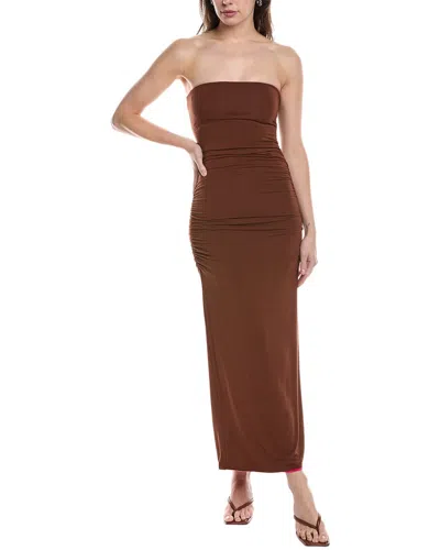 Chaser Straight Across Maxi Dress In Brown