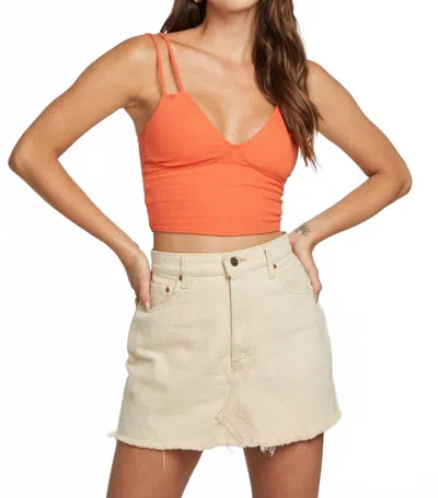 Chaser Strand Crop Rib Tank In Tiger Lily In Orange