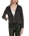 Chaser Stretch Twill Hooded Zip-up Rib Contrast Jacket In Black