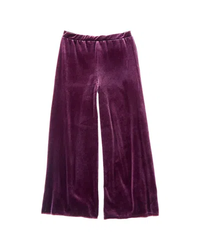 Chaser Kids' Stretch Velvet Wide Leg Pant In Purple