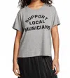 Chaser Support Local Musicians Tee In Streaky Grey In Gray