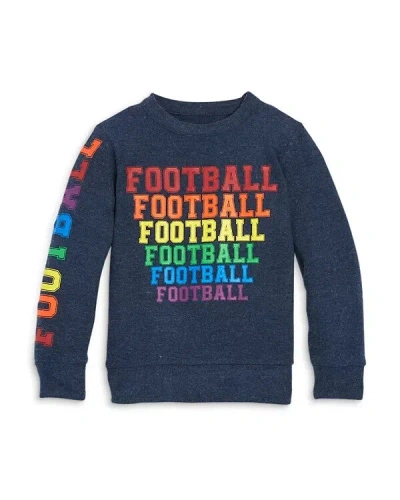 Chaser Sweatshirt Kid Blue Football Graphic Print Long Sleeve Pullover Jdm1644