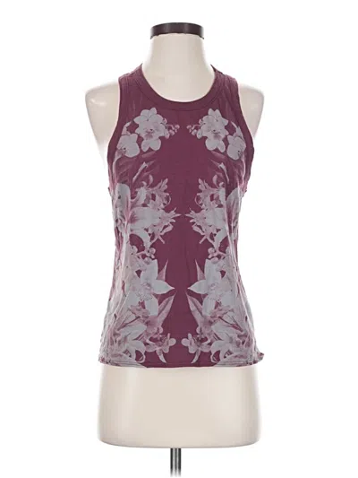 Pre-owned Chaser Tank Top Burgundy Halter Neckline Tops