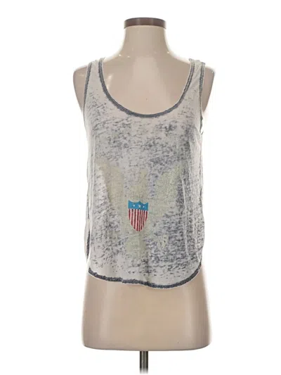 Pre-owned Chaser Tank Top Silver Strapless Neckline Tops
