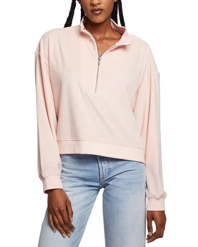 Chaser Terry Cloth Jacquard Stella 1/2-zip Pullover In Pink