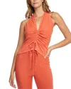 Chaser Terry Tie-front Tank In Pink