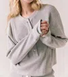 Chaser Thayne Long Sleeve Boxy Waffle Shirt In Heather Gray In Gray