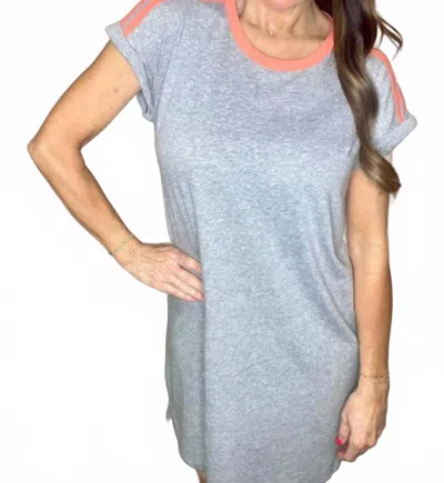 Chaser T-shirt Mini Dress In Streaky Grey In Gray