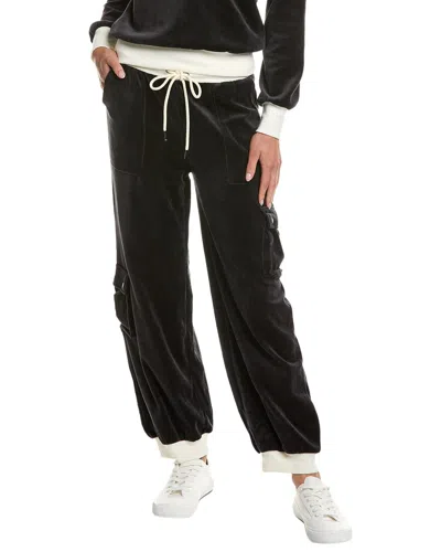 Chaser Velour Contrast Rib Raquel Jogger Pant In Grey