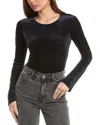 Chaser Velvet Stretch Mesh Union Top In Blue