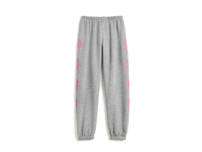 Chaser Vintage Fleece Slim Slouchy Pants (little Kid) Girl's Clothing Heather Grey: 3 Little Kid One Size In Gray