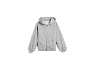 Chaser Vintage Fleece Zip-up Hoodie (big Kid) Girl's Clothing Heather Grey: 10 Big Kid In Gray