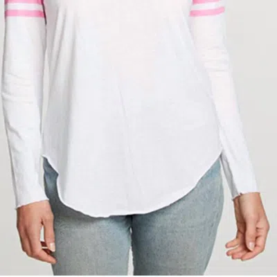 Chaser Vintage Jersey Long Sleeves Breast Cancer Awareness Charity Tee In White