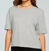 Chaser Vintage Jersey Vented Short Sleeve Pocket Tee In Heather Grey In Grey