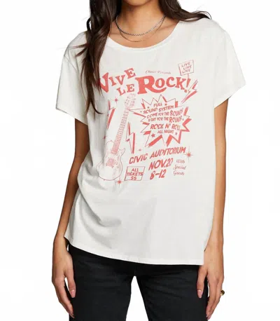 Chaser Vive Le Rock Short Sleeve Tee In White