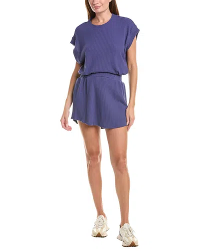 Chaser Waffle Thermal Joan Mini Dress In Purple