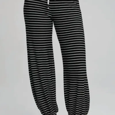 Chaser Weekend Jogger In Black/white Stripe