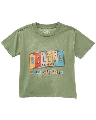 Chaser Kids' Willie Nelson On The Road Again T-shirt In Green