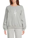 Chaser Women's Casbah Drop Shoulder Cotton Sweatshirt In Heather Grey