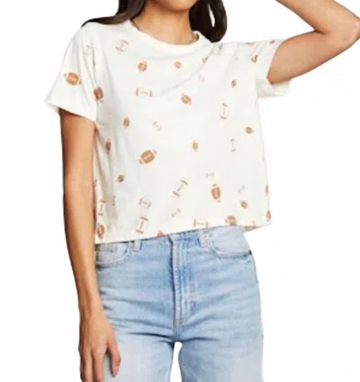 Chaser Football Party Embroidery Tee In White