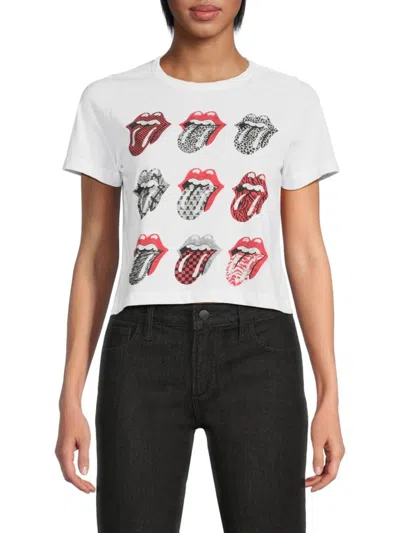 Chaser Women's Graphic Cropped T-shirt In White