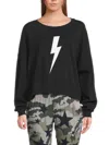 Chaser Women's Graphic Fleece Sweatshirt In Licorice