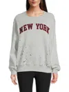 Chaser Women's Heathered Drop Shoulder Sweatshirt In Heather Grey