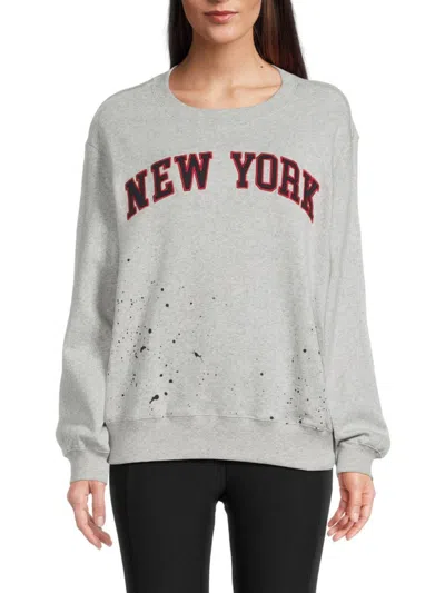 Chaser Women's Heathered Drop Shoulder Sweatshirt In Heather Grey