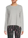 Chaser Women's Heathered Long Sleeve T-shirt In Heather Grey