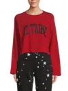 Chaser Women's Je T'aime Long Sleeve Cotton T-shirt In True Red