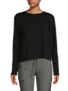 Chaser Velvet Stretch Mesh Union Top In True Black