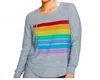 Chaser Women's Rainbow Sweatshirt In Grey Multi In Animal Print