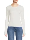 Chaser Women's Ribbed Long Sleeve T-shirt In Bright White