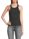 Chaser Women's Ribbed Racerback Tank Top In Black