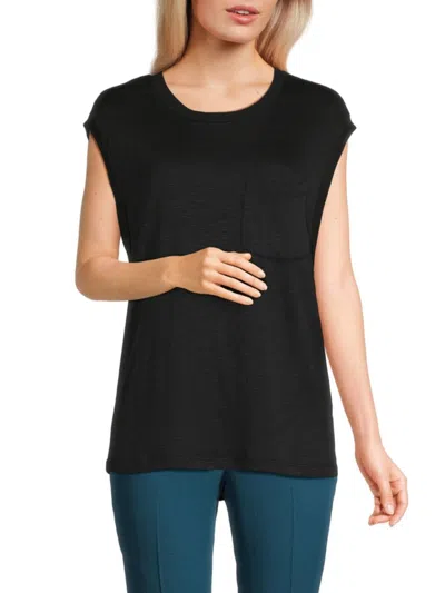 Chaser Women's Semi Sheer Jersey Top In Black