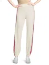 Chaser Women's Side Stripe Cotton Joggers In Coconut Milk