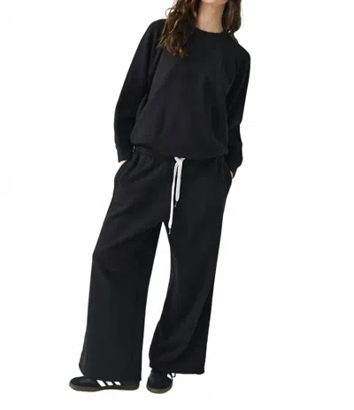 Chaser Women's Wide Leg Jogger In True Black In Multi