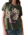 Chaser Women's Woodstock Graphic Top In Bronze Green In Green