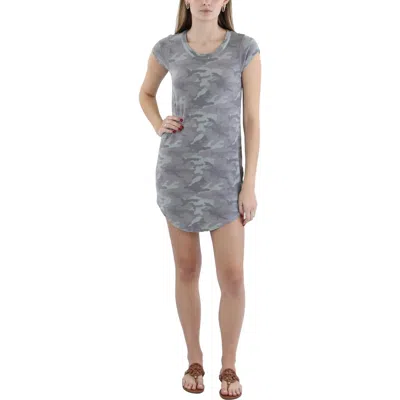 Chaser Womens Camouflage Above Knee Shirtdress In Green