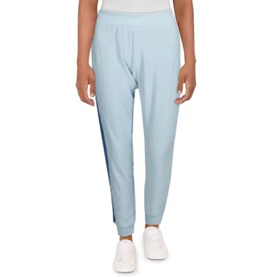 Chaser Womens Ribbed Trim Fitness Jogger Pants In Blue