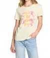 Chaser Woodstock Peace Love Music Tee In Limon Yellow In Yellow