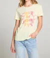 Chaser Woodstock Peace Love Music Tee In Limon Yellow