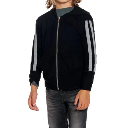 Chaser Kids' Zip Hacci Hoodie In Black