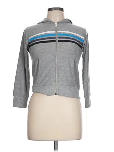 Pre-owned Chaser Zip Up Hoodie In Gray