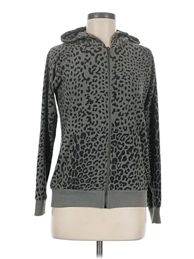 Pre-owned Chaser Zip Up Hoodie In Gray