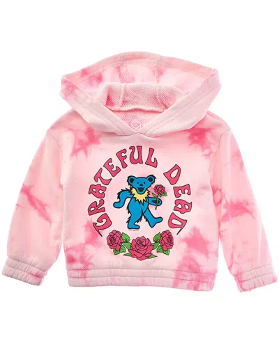 Chaser Kids' Zuma Terry Semi Cropped Shirred Hoodie In Pink