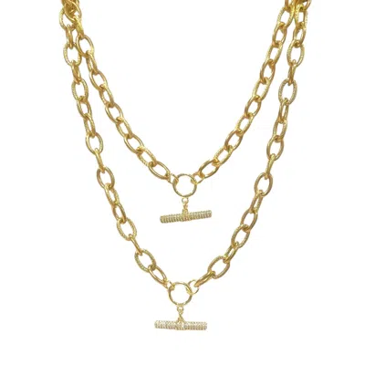 Chasing Cherubs 16" Gold Brook Necklace In 16" Gold In Multi