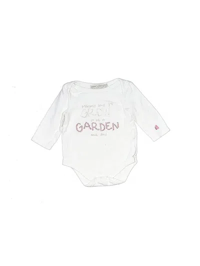 Pre-owned Chasing Fireflies Babies' Long Sleeve Onesie In White