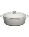 Chasseur 5.3qt Enameled Cast Iron Oval Dutch Oven In Gray