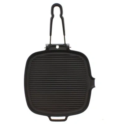 Chasseur 9"cast Iron Grill Pan In Black